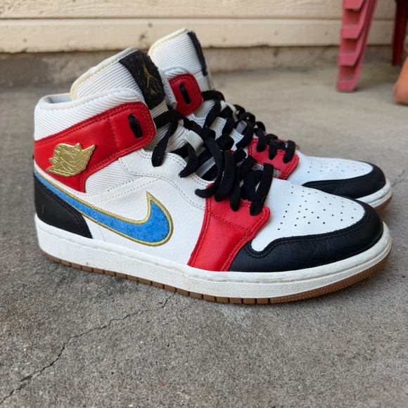 Jordan Shoes - Nike Air Jordan Women's 1 Mid Let(Her)Man DC1426-100 High Top Sneaker Shoes 10.5